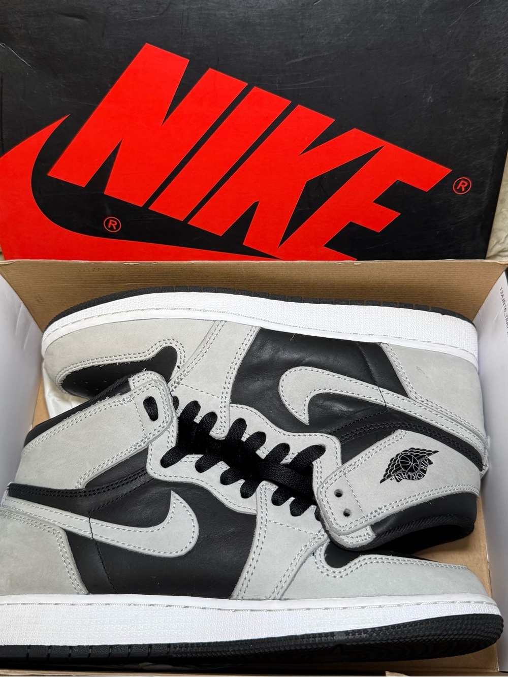 Nike Air Jordan 1 Mid Black and Light Grey Suede/Leather Sneakers